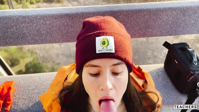 Минет в фуникулёре от незнакомки